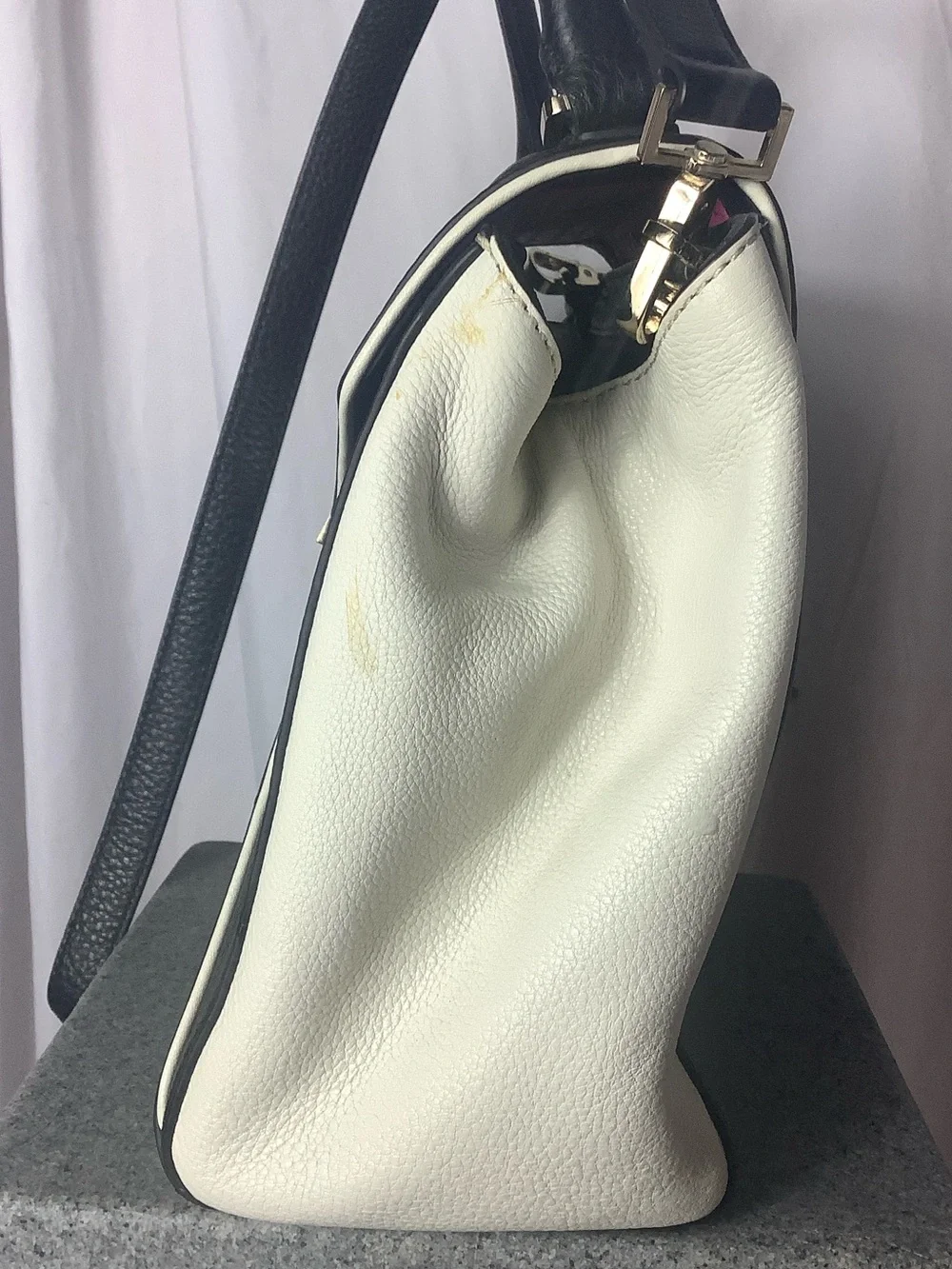 Kate Spade Black & Cream Top-Handle Satchel